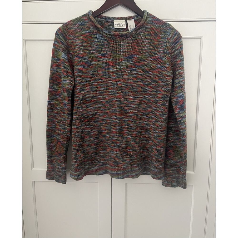 Vintage Villager Sport Liz Claiborne Knit V-Neck Sweater Sz. S